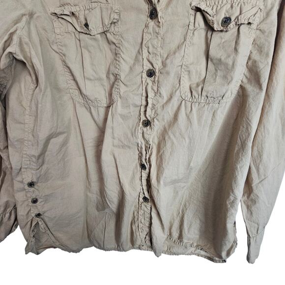 J. Crew Womens Minimalist Neutral Button Shirt Sz 14 Cotton Lightweight Classic - Picture 3 of 8